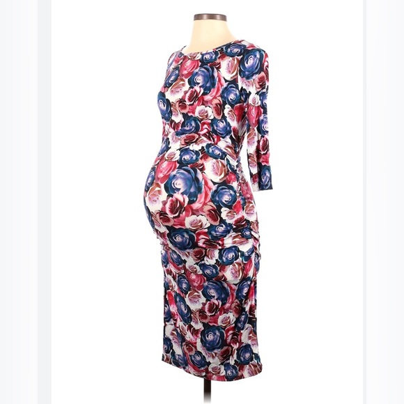 NWT Isabella Oliver for A Pea in the Pod pink floral 3/4 sleeve dress. US Sz… - Picture 2 of 7